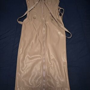 Elegant Tan Midi Dress